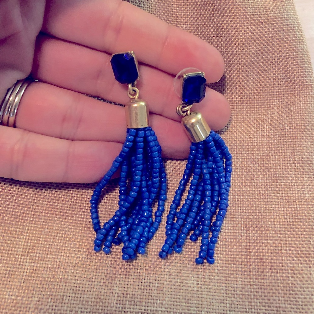 J.Crew earrings. Blue & gold.